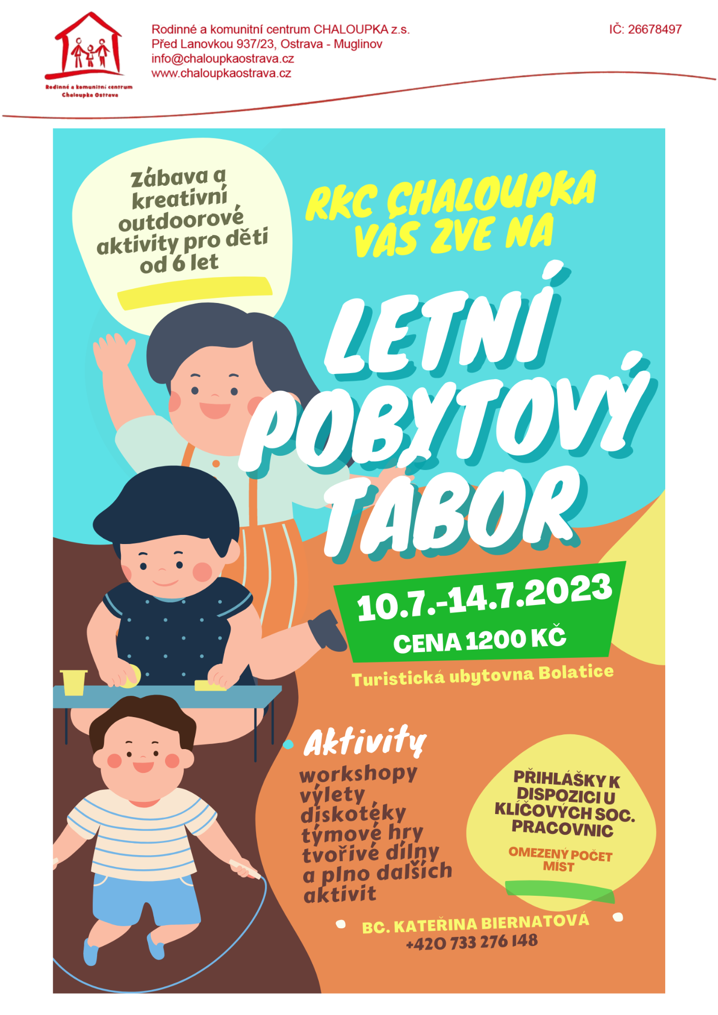 Letní pobytový tábor pro děti – červenec 2023